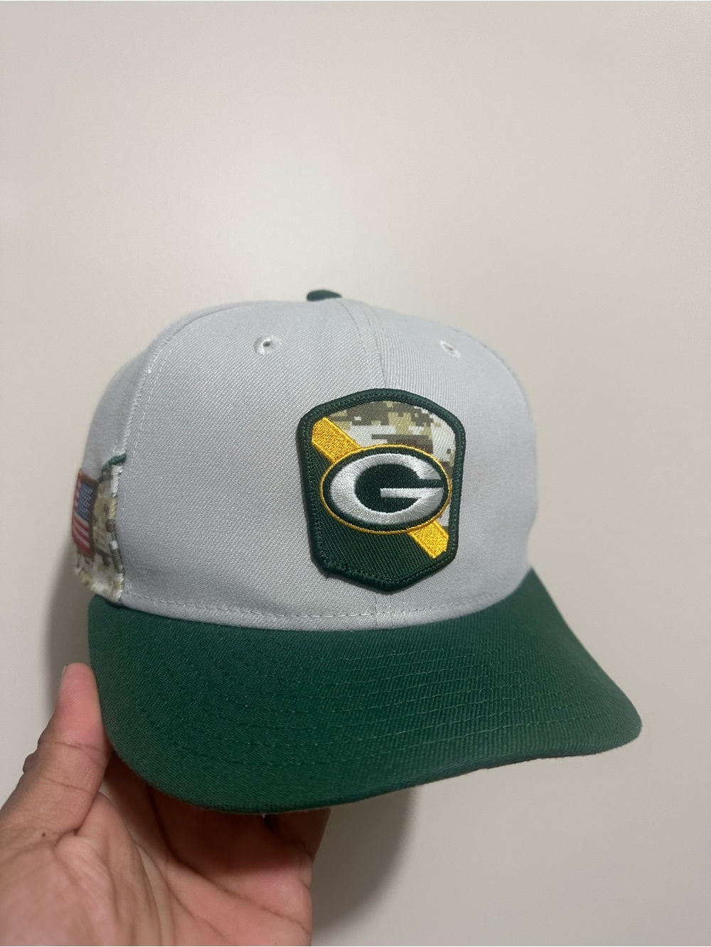 Green Bay Packers Kids Two-Tone Patch Cap - Grey and Green